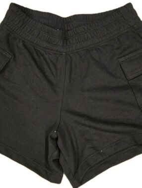 NWT DKNY Women’s Cargo Shorts Small  Black Elastic Pockets Lounge Casual 💵